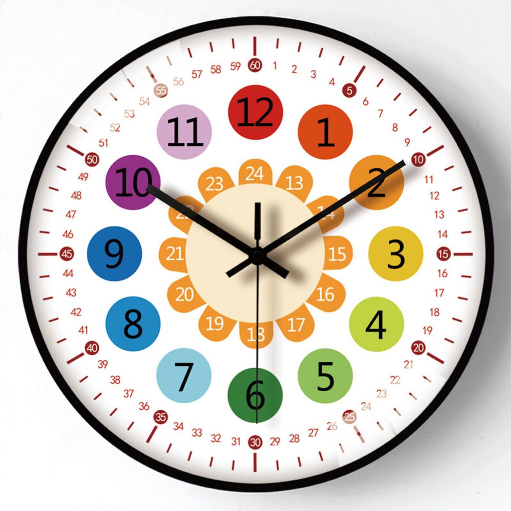 Moderne 8-Zoll-Kinderwanduhr Zeitmanagement Zeitanzeige Lehr-Uhr Leises Quarzwerk Für Heimdekorationen