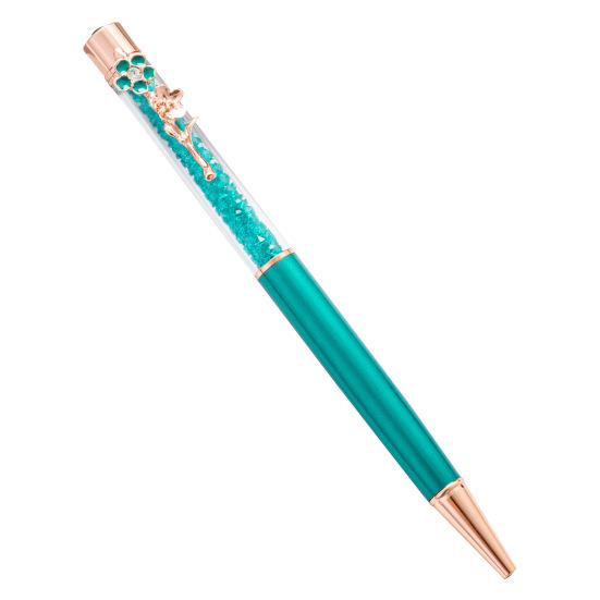 Ball Point Pen Four Leaf Clover Clip Rhinestone Included Multi-color Portable Creative Signing Pen for School