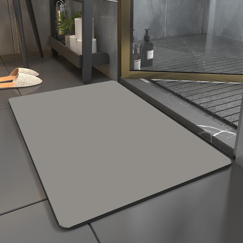 Simple Pure Color Diatom Mud Mat Toilet Absorbent Quick Drying Mat Household Dirty and Non-slip Mat