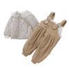 Quilted Autumn/Winter Baby Bodysuit & Girls' Toddler Overalls Set