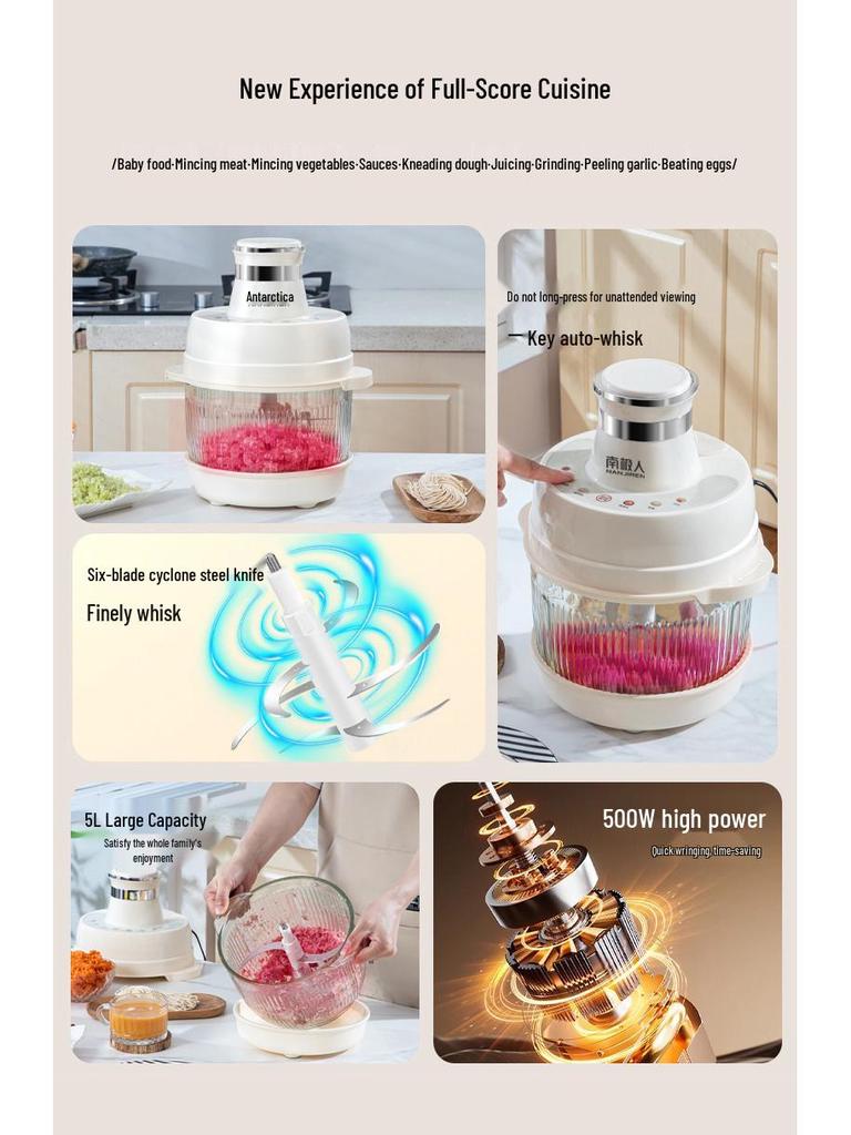 Nanji Ren 5-in-1 Auto Mixer: Dough, Baby Food, Meat Grinder & Smart Cooker