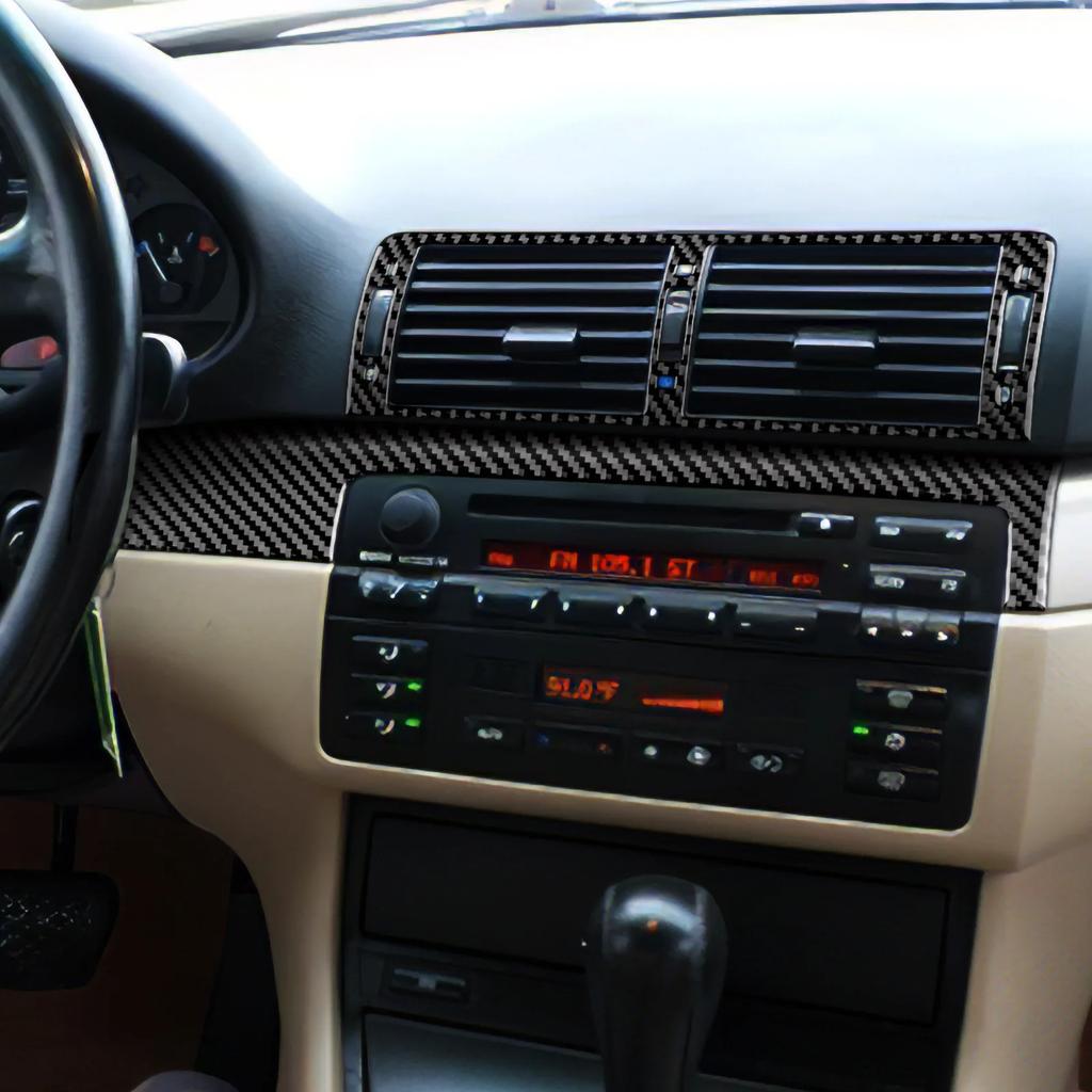 Carbon Fiber Trim for BMW E46 1998-2005, Glossy Air Vent Frame Cover Anti-Scratch Sporty Interior Upgrade
