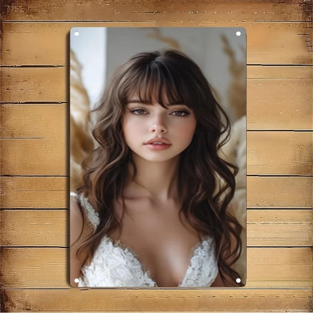 

MetaWall Art Metal Female Face Sign Durable FadeResistant Minimalist Iron Portrait Home Decor 20x30cm（7.8x11.8inch）