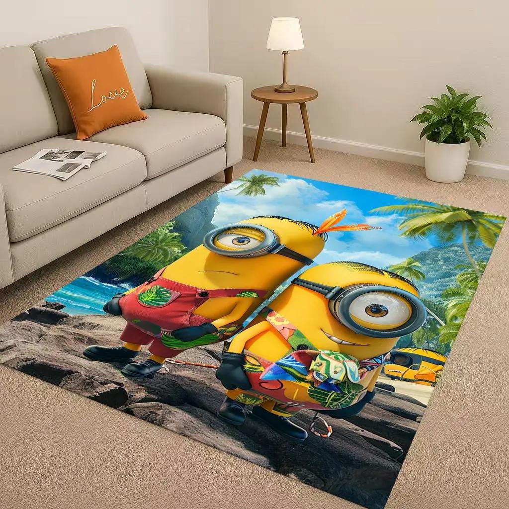 

3D Cute Minions Cartoon Christmas Gift Living Room Non-Slip Area Rug Carpet for Bedroom Playroom Sofa,Home Decor Doormat 40x60cm( 15x23in )