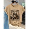 Single-piece Women's Short-sleeve Shirt T Shirt Unique Witch German Slogan Print Casual Round Neck Top Suitable for Wear In Spring, Summer, and
