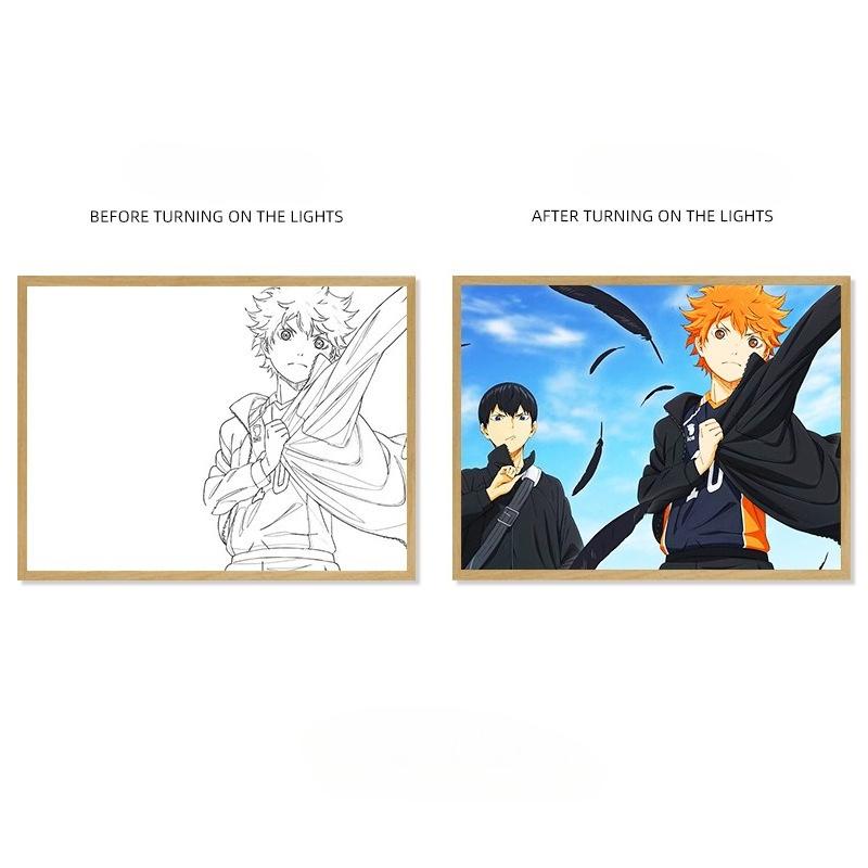 

22cm/8.66in 3D Anime Teenager Peripherals Light Painting Night Light Cartoon Led Desktop Collectible Display Bedroom Decoration Plug-in