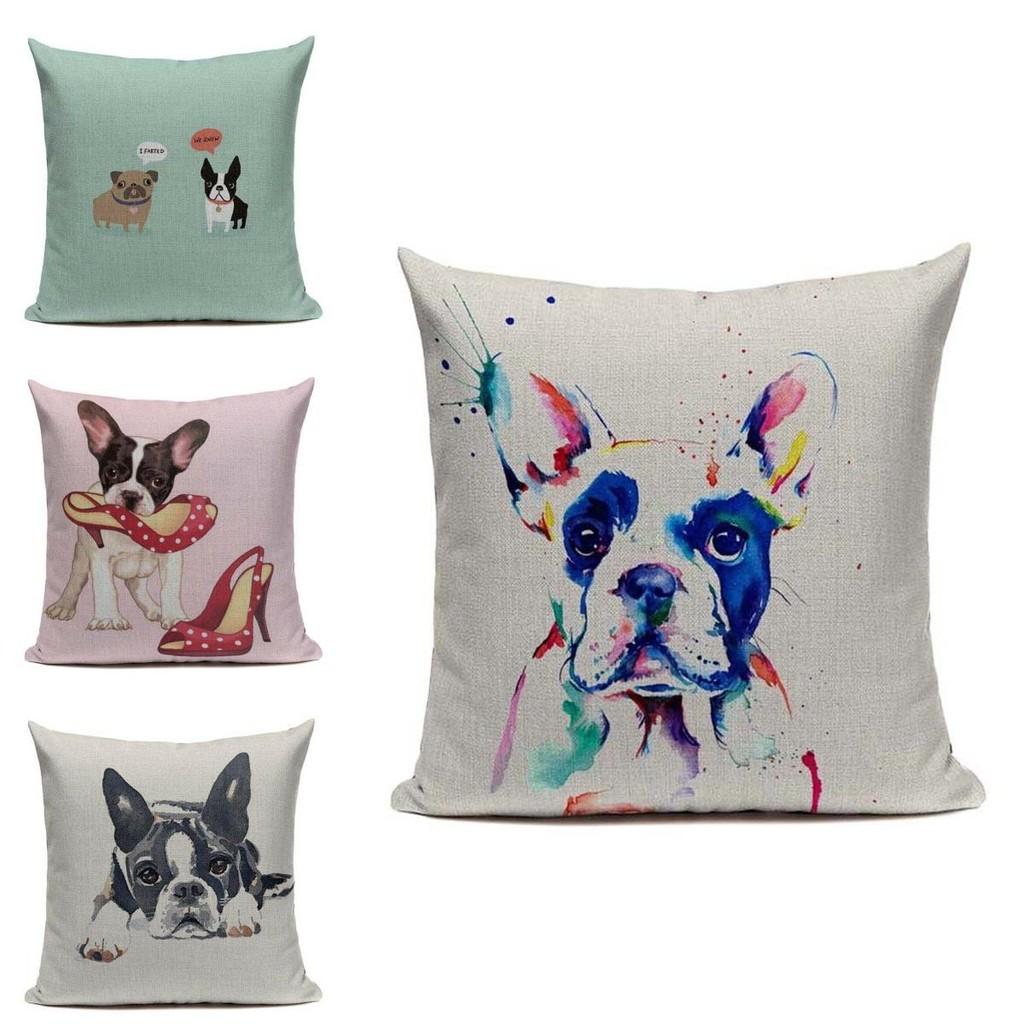 Elegant Boston Terrier French Bulldog Cushion Pillow Case Perfect For Gifting