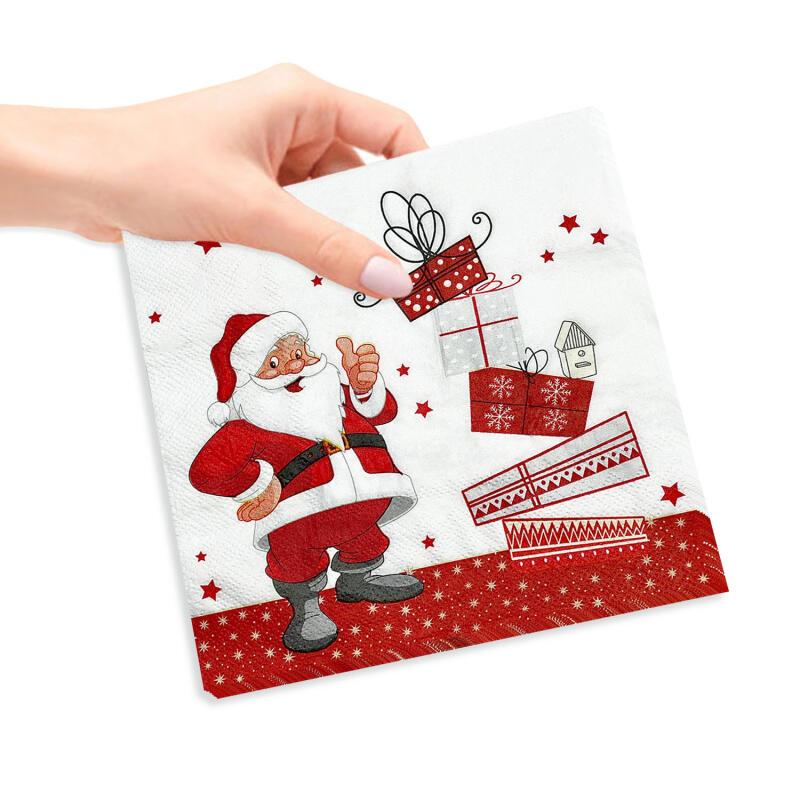 20/40/60pcs Christmas Party Napkins - Santa Claus,Holiday Table Decorations - Disposable Dinner Napkins for Christmas Dinner