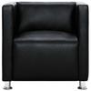 VidaXL Fauteuil cube Noir Similicuir