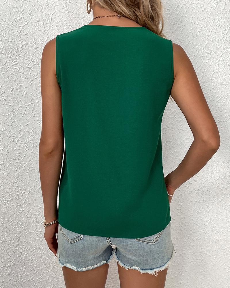 Women's V-neck Lace Loose Short Sleeve Top - Elegant Commute Style