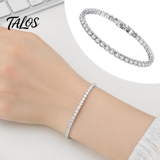 Shiny Faux Crystal Bracelet for Women, Silver/Golden Rhinestone Bangle Bracelet, Sparkling Skin Friendly Alloy Plated Cubic Zirconia with Secure Clasp