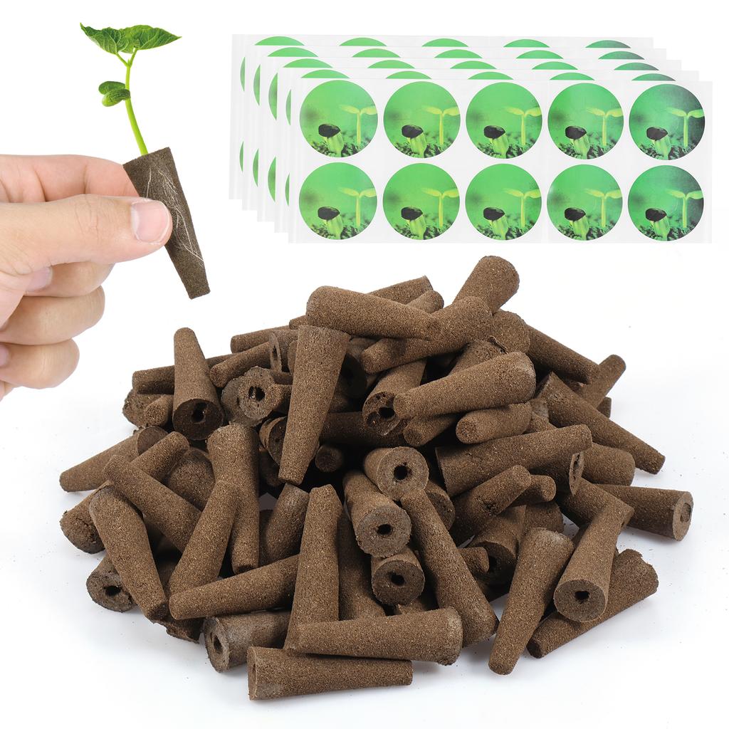 100Pcs Grow Sponges Replacement Root Growth Sponges Hydroponics PH Balanced Seed Starter Sponges Kit with 10 Blackout Stickers