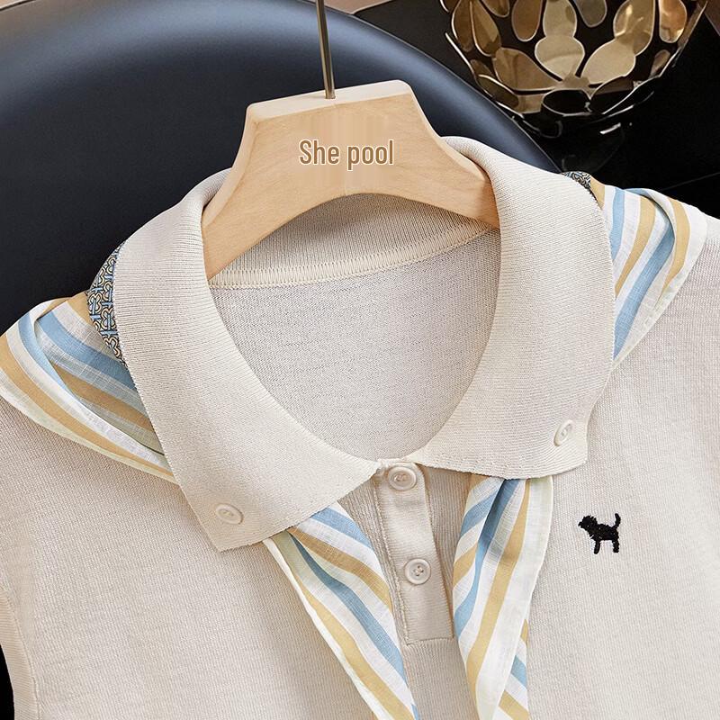 Elegant French Style Sleeveless Lapel Knit Top