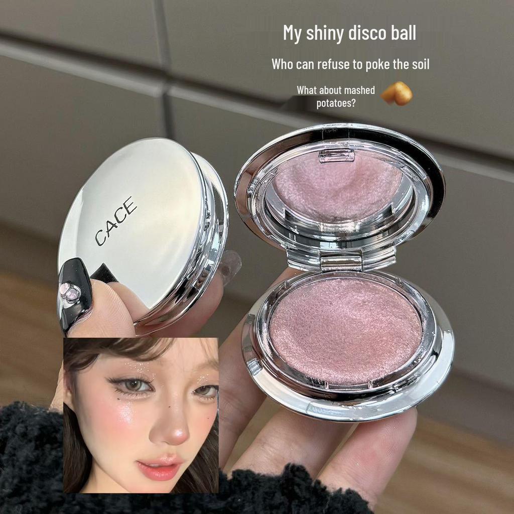 CACE Galaxy Crushed Diamond Highlighter - Pearlescent Shimmer, Brightening 3D Cream, 4 Glittering Colors