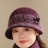 The Elderly Hat Women's Winter Velvet Warm Wool Hat Cold Protection Rabbit Fur Basin Hat