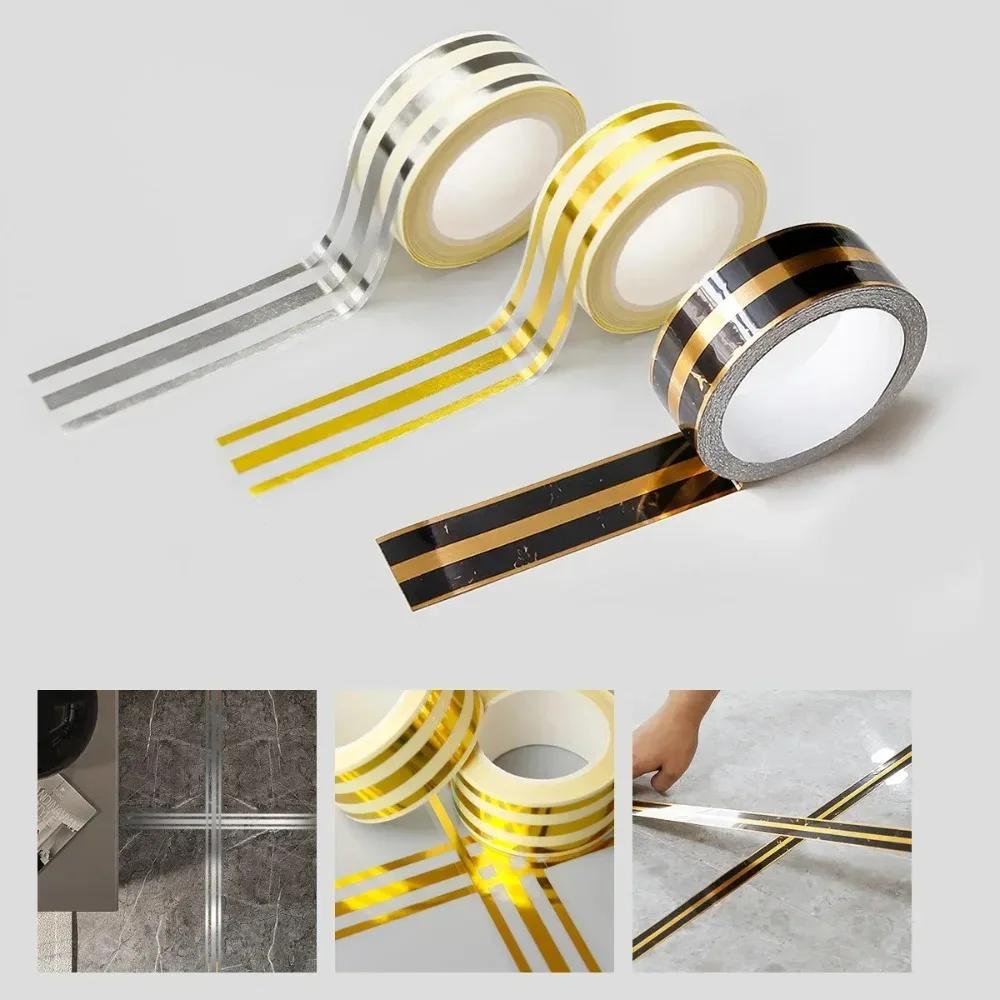 5M Joint Strip Tape Decorative Tile Gap Self-adhesive Tape Floor Wall Joint Sealant Ceiling Waterproof Sealing Sticker Gold