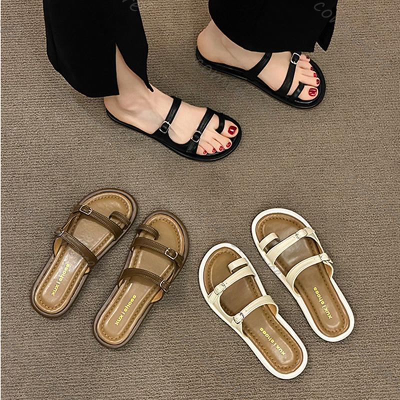 Fashion Comemore Women's Flip Flops Summer Non-Slip Flat Soft Sole Slides Shoes Fashion Casual Comfortable Outdoor Beach Sandals Slipper