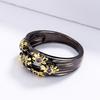 Creative Fashionable Trendy Two Color Gold Plated Light Gun Color Alternative Womens Ring