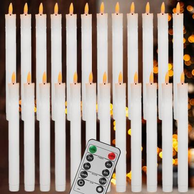 12/18/24 PZ Candele a Cera LED Senza Fiamma con Telecomando e Timer 10,6 pollici Candele Senza Fiamma 3D con Fiamma Tremolante Candele da Finestra