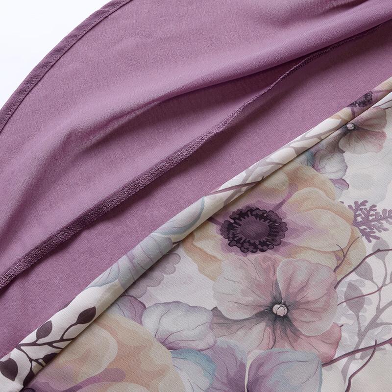 Paster Women's Faux Two-Piece Printed Chiffon Midi Dress