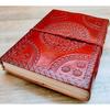 Semi Precious Stone Embossed Leather Bound Notebook, Stoned Leather Journal, Unlined Leather Notebook Handmade Diary Medium Size 5 by 7