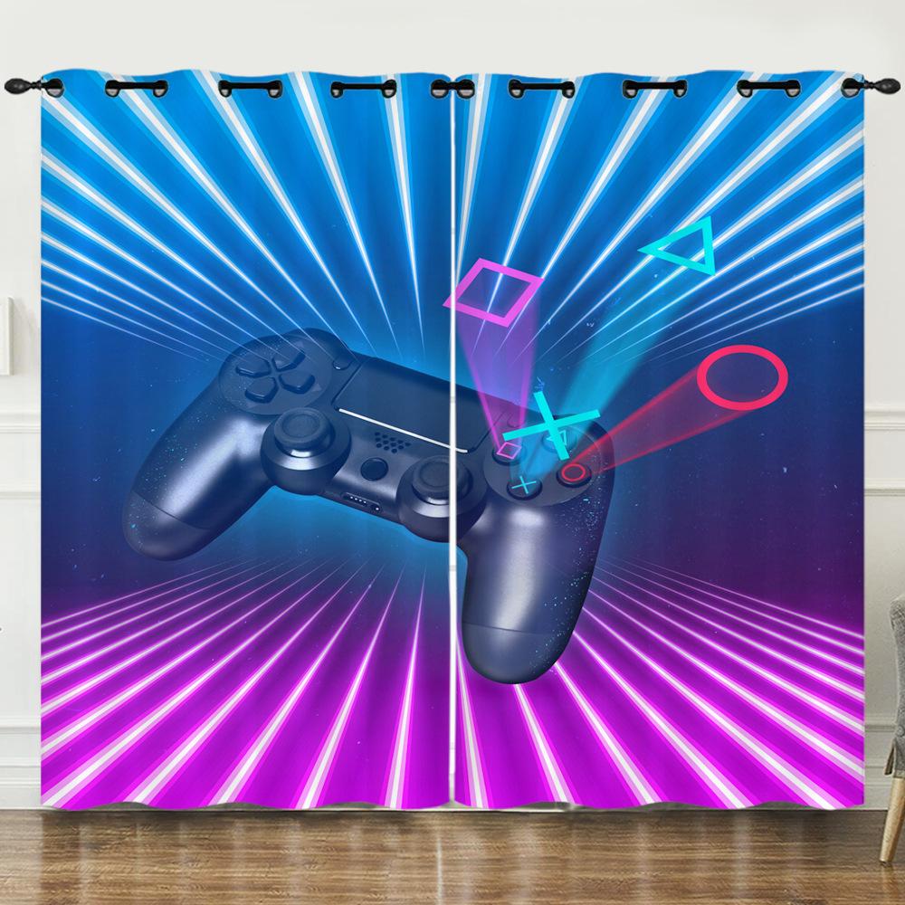 Curtain Gamepad 3D Digital Printing Blackout Curtain Punching