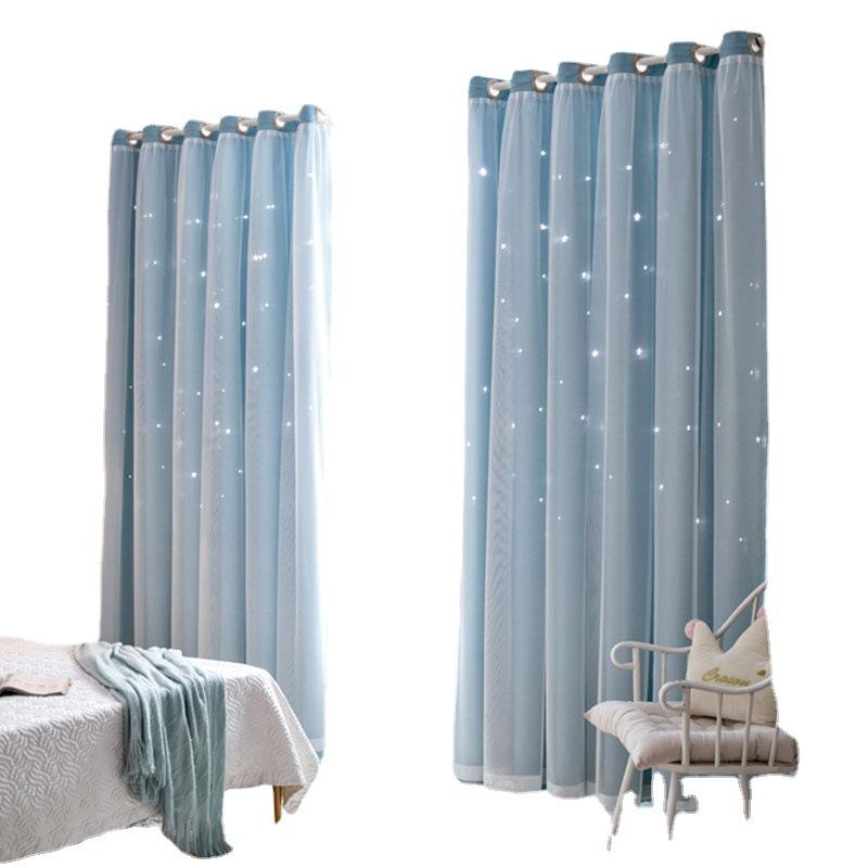 Hollow Star Curtains Of The Same Style, Lace Curtains, Dream Princess, Wind Height Blackout Double-Layer Curtains, Finished Products