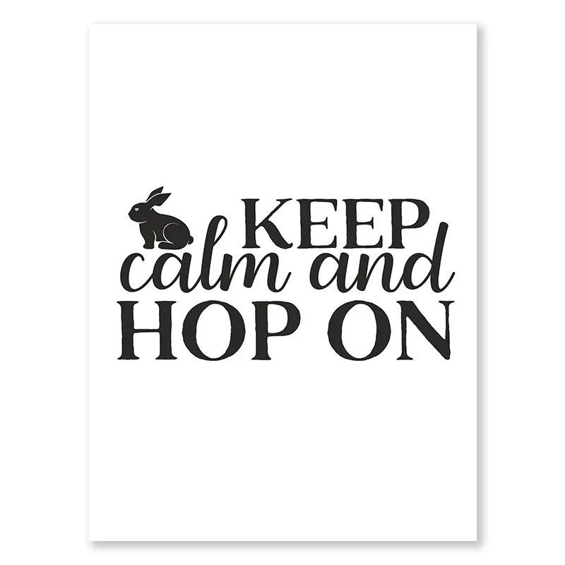 Boho Bunny And Flowers Decorative Easter Print Wall Art Poster Warm Modern Gallery Wall Living Room Decorative Canvas Painting