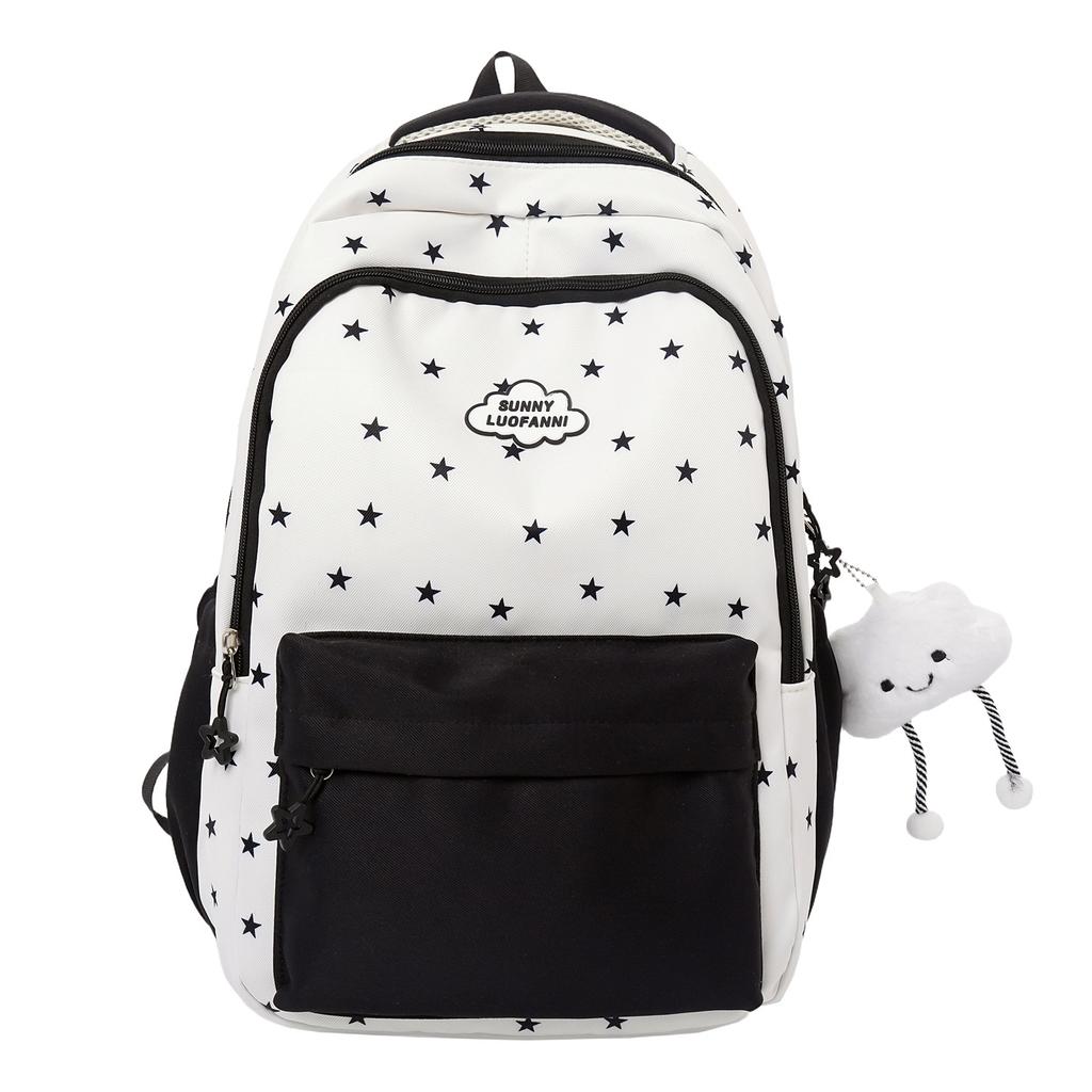 Schoolbag New Star Printing Backpack Female Versatile High Value Color Matching Primary and Secondary School Students Schoolbag Travel Backpack