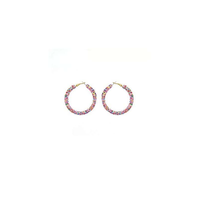 Colorful Rhinestone Temperament Earrings: Exquisite Ear Hoops for Women