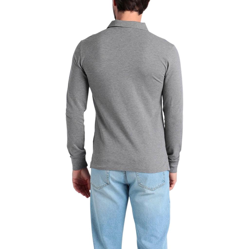 Polo Ralph Lauren SS22 Solid Color Small Pony Embroidered Long Sleeve Polo Shirt Men Tops Light-Gray 710720846-008