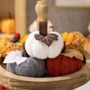 Handmade Crochet Pumpkin Decoration With Polyester Fabric Harvest Festival Shelf Display Accessory
