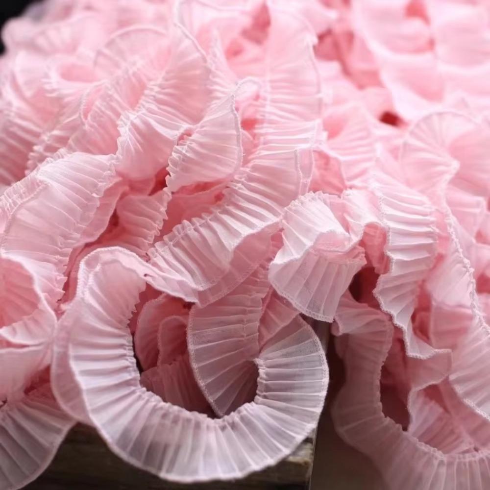 

3cm Wide Accordion Pleated Lace DIY Handcraft Sewing Decoration Material Embroidered Lace Trim Colored Minimalist