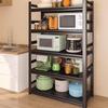 5-Tier Heavy-Duty Steel-Wood Kitchen Storage Rack