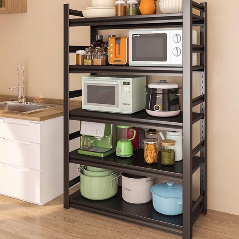5-Tier Heavy-Duty Steel-Wood Kitchen Storage Rack