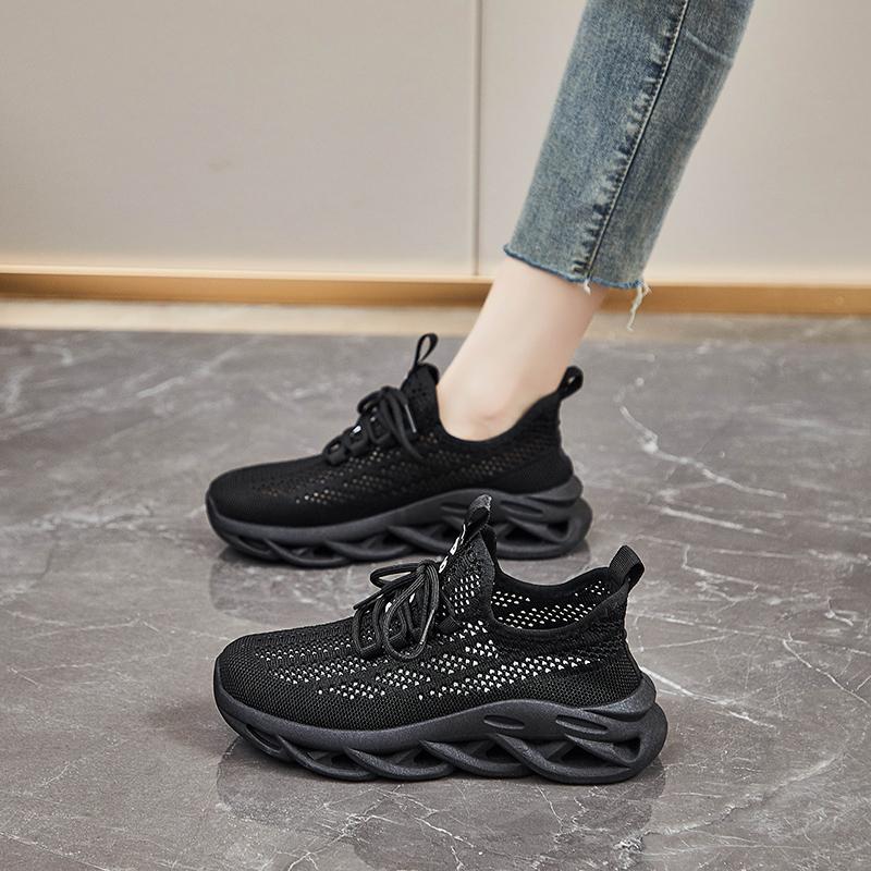 Woven Sneakers Women New Spring/Autumn  Comfortable Mesh Breathable Shock Absorbent Socks Running Shoes
