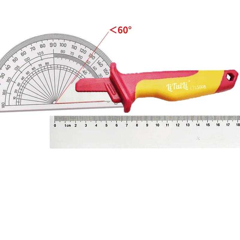Elektriker Messer Isoliertes Kabelabisolierzange Gerade Gebogener Haken Feststehendes Messer Drahtabisolierer Abisolierwerkzeug Handwerkzeuge