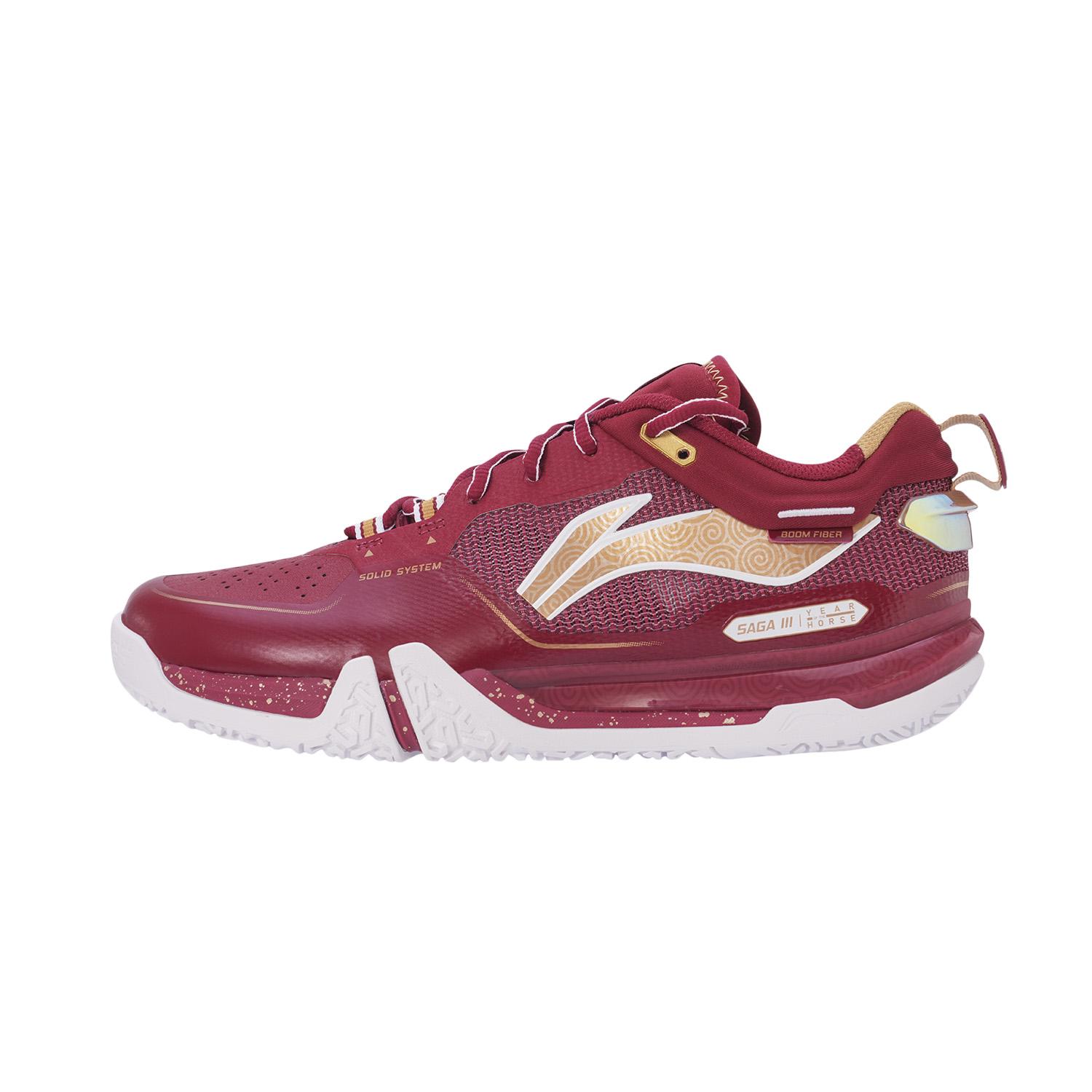 

Li-Ning Ground Flight III Pro Lightweight Breathable Support Shock-Resistant Low-Top Badminton Shoes Men sneaker Deep-Burgundy AYAV001-8 42