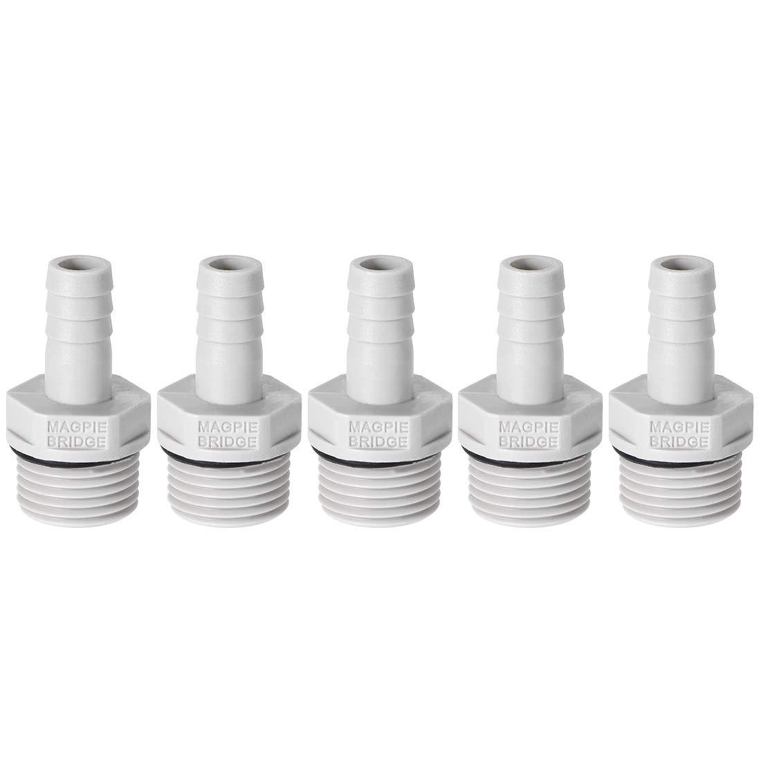 uxcell Barb Hose Fitting PVC Barb Hose Fitting Adapter 0.4 inch (10 mm) Barb 25/64  x G1/2