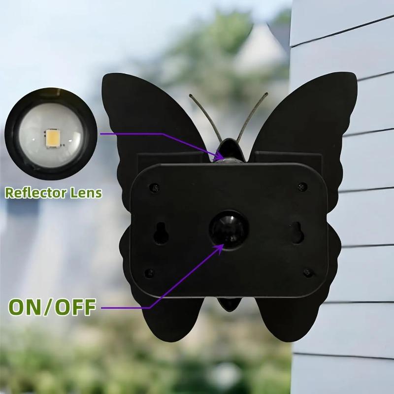 Outdoor Solar Butterfly Wall Light LED Waterproof Night Lamp for Garden Patio Fence Pathway Stairs Courtyard Yard Decor