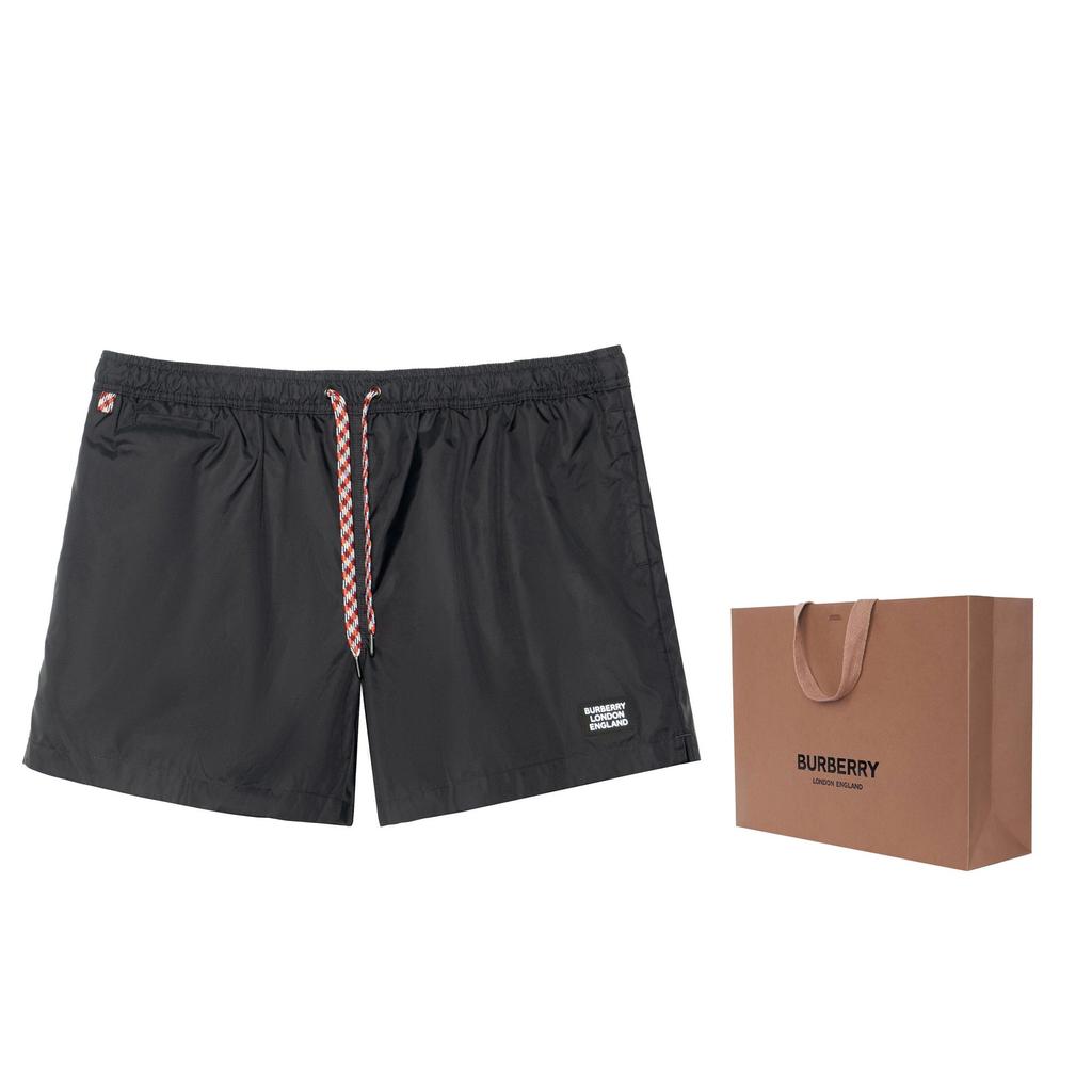 Burberry Men SS23 Solid Color Drawstring Tie Casual Shorts Black 80226381