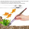 Stainless Steel Aquarium Tweezers 27cm Length Curved Design Planted Tongs Rainbow Long Tweezers Aquascaping Tools
