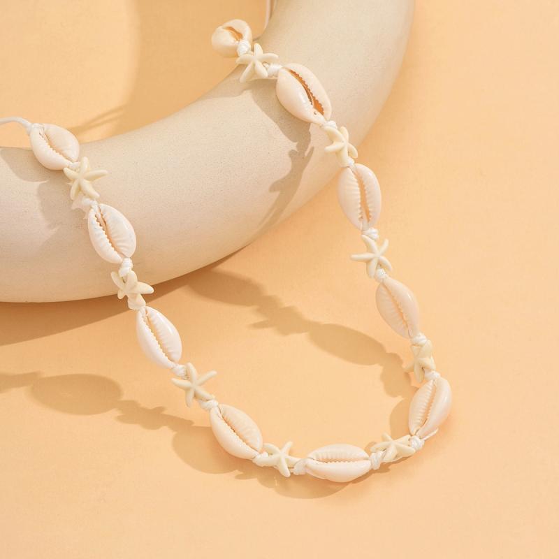 Bohemian Shell Chain Clavicle Necklace  Rice Beads Multi Layered Necklace Summer Sexy Beach Jewelry Gifts