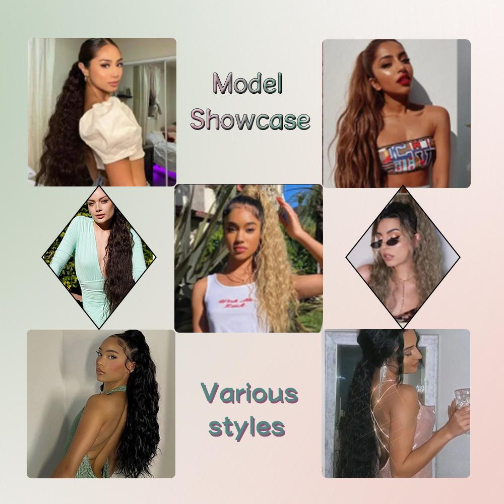 Wig Ponytail Tie Cornrows Ponytail Wig Piece Women High Temperature Silk Stretch Lace Inner Mesh Tie Ponytail