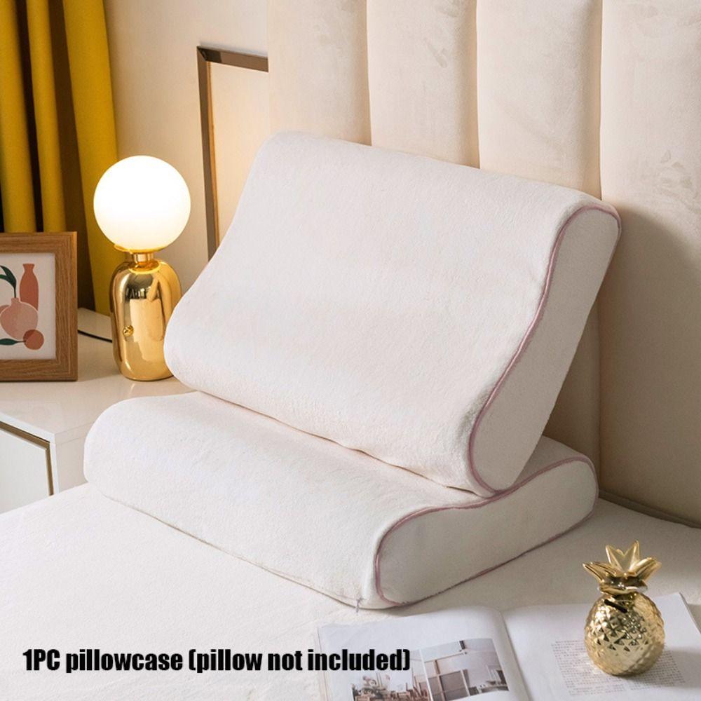 Мягкая молочная бархатная наволочка для подушки приятная на ощупь теплая удобная с эффектом памяти наволочка для подушки с эффектом памяти однотонная наволочка для подушки 1140₽