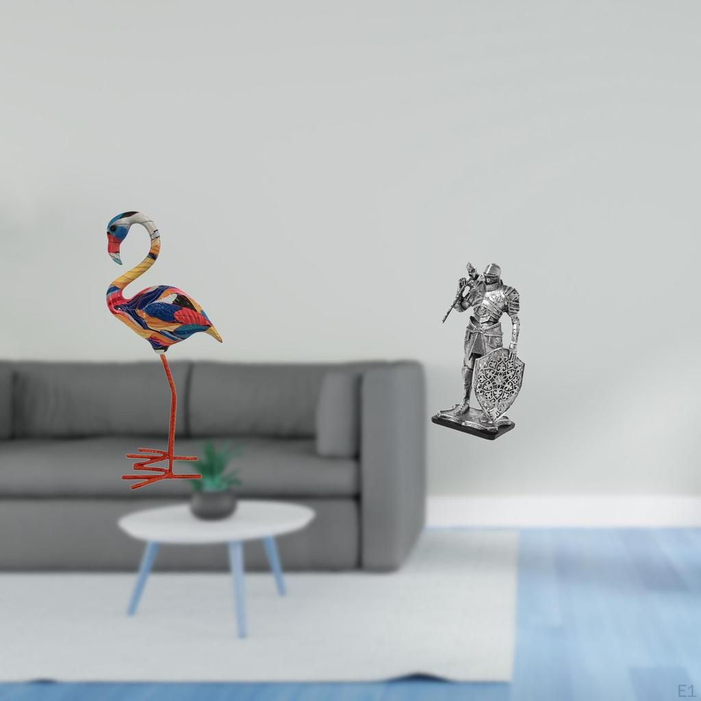 Flamingo Knight Resin Sculpture Abstract Animal Figurine Nordic Cabinet Office Table Centerpiece