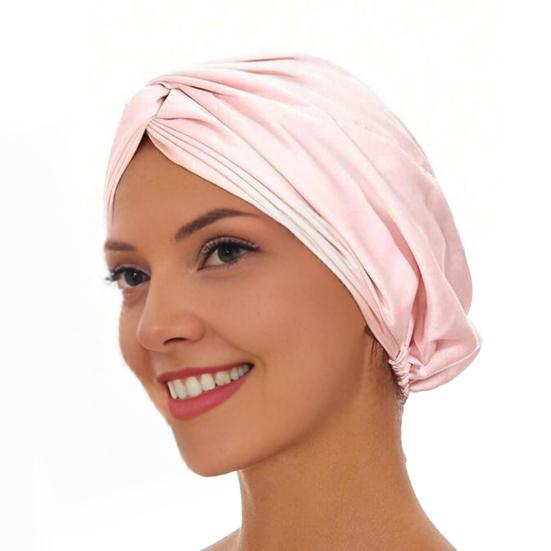 Hair Care Hat Double Layer Imitation Silk Sleep Hat Back Adjustable Buckle Turban Hat Solid Color Home Headwear