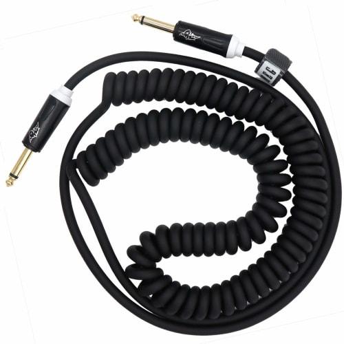 Aestivate Guitar Coiled Cable, Bass Shielded, Curled Cord, 6.35mm Stereo Plug, Instrument Cable, 5m (Black)