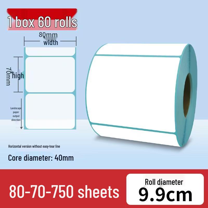 Durable Thermal Adhesive Paper for Barcode Labels: Wear-Resistant, Waterproof, Tearproof – Ideal for Delivery, Supermarket, and Cash Register Use.