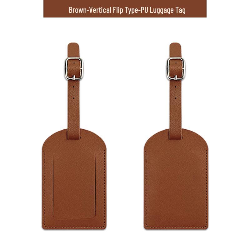Customizable Soft PU Leather Luggage Tag with Logo and Travel Info Slot